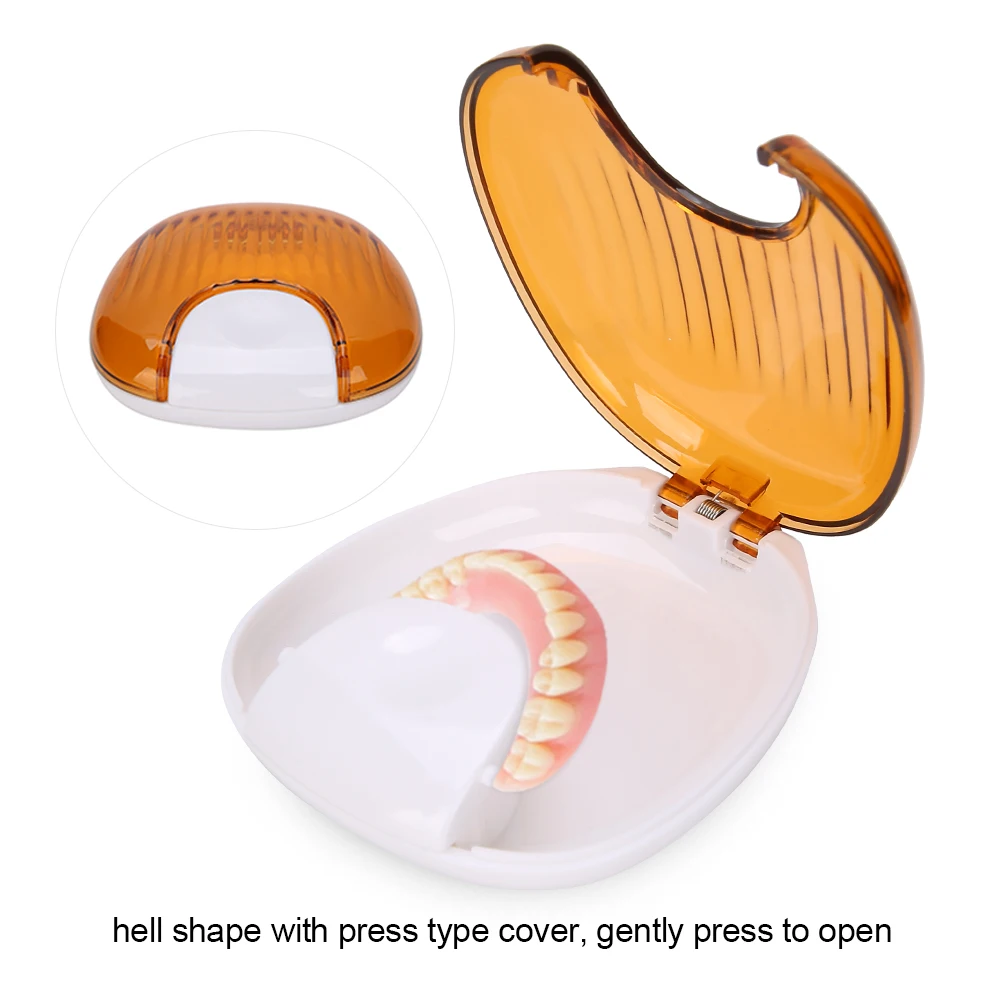 1pc Orthodontic Retainer Case Portable Adult Waterproof Mouthpiece Denture Box Container Oral Care Fake False Tooth Storage Tool