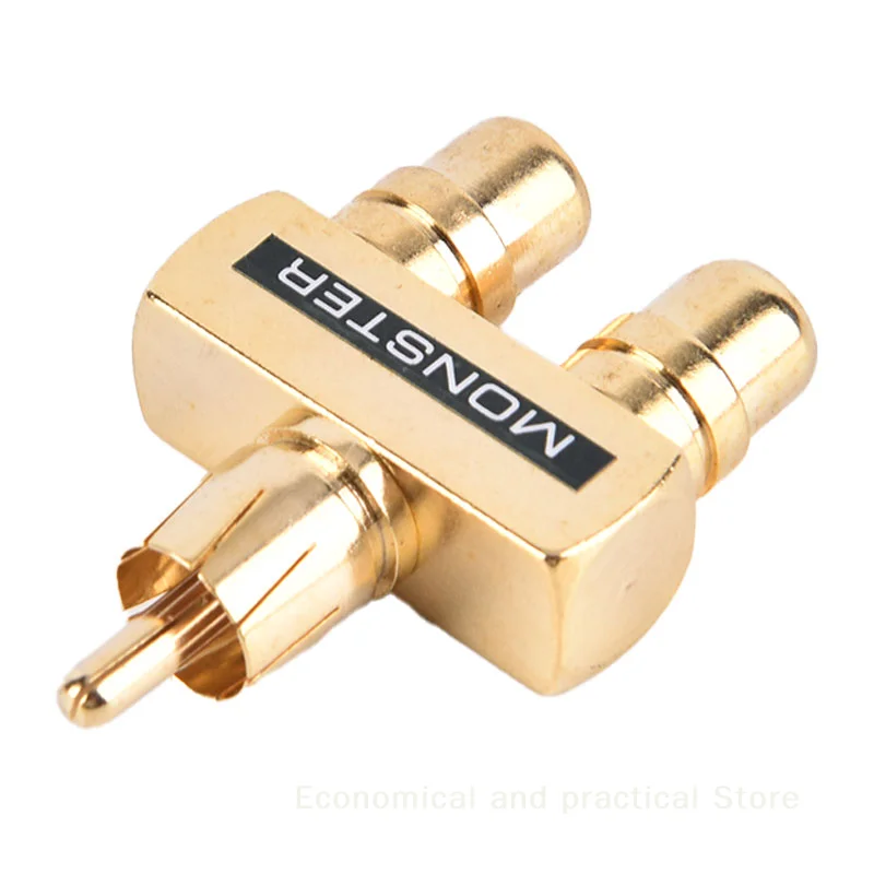 

Copper Gold Plated RCA Audio Video Splitter 1 Male to 2 Female Converter Adapter