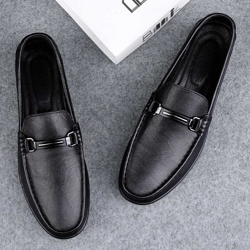 

2025 итальянские высококачественные лоферы ручной работы из натуральной кожи для мужского отдыха, качественные мокасины для мужского бизнеса