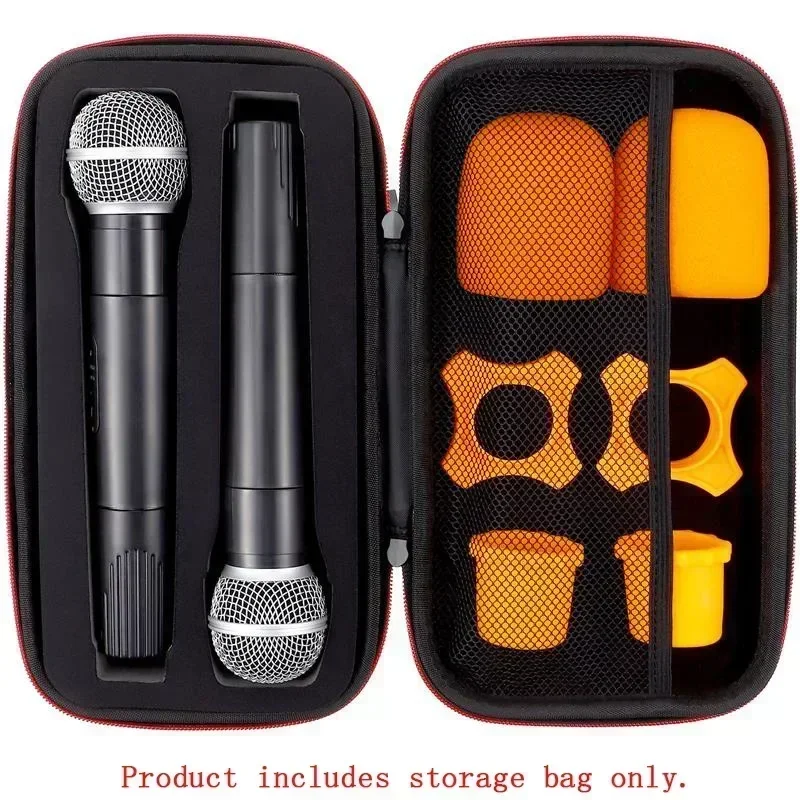 

Microphone Storage Box Portable Simple Bag Wireless Microphone Case Eva Mic Case Storage Bag with Thicken Sponge Travel Case