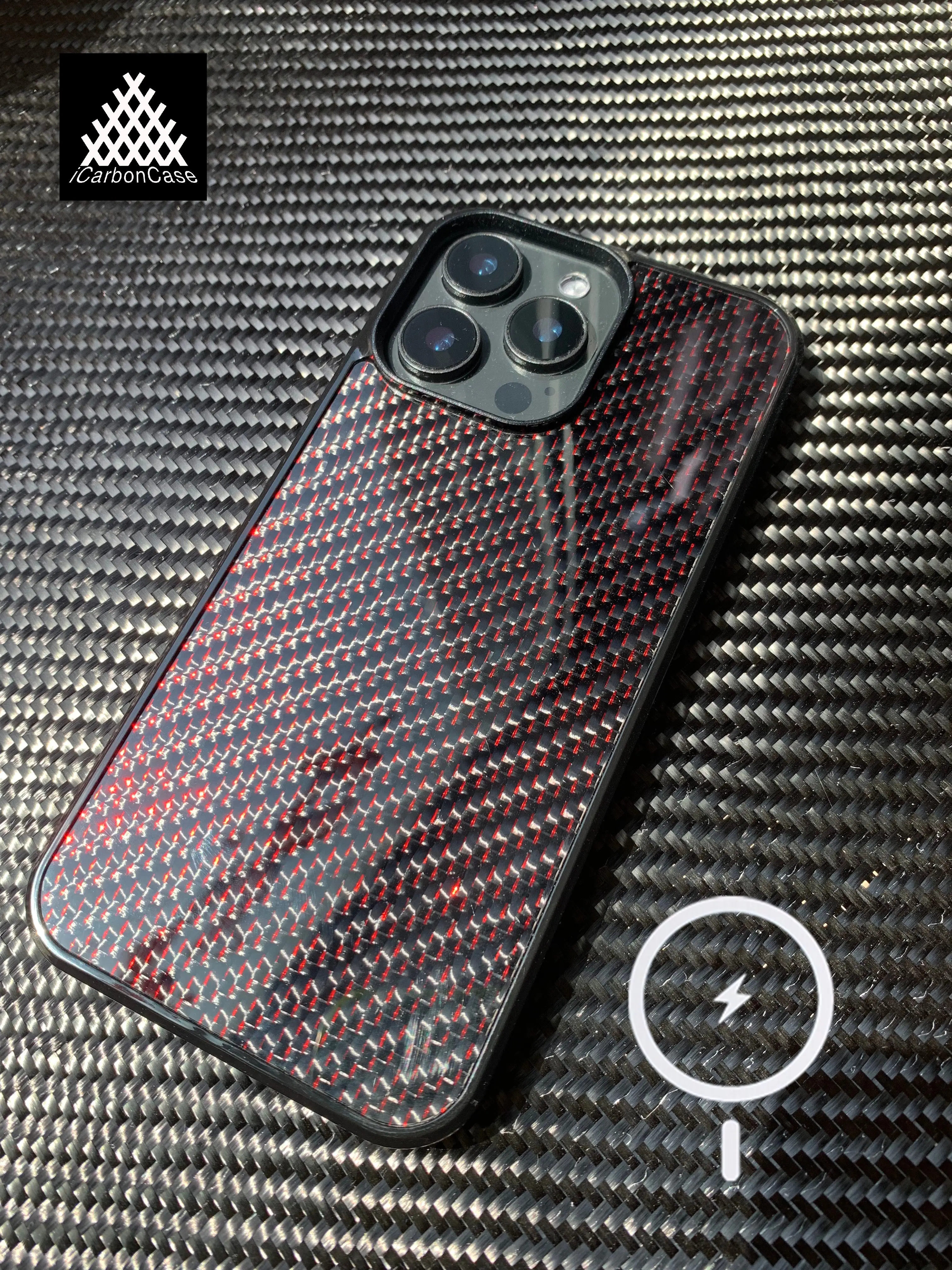 Magnetic Real Woven Carbon Fiber Case for iPhone 11 12 13 14 15 16 Pro Max with Magsafe Full Coverage 3K Twill Carbon Case