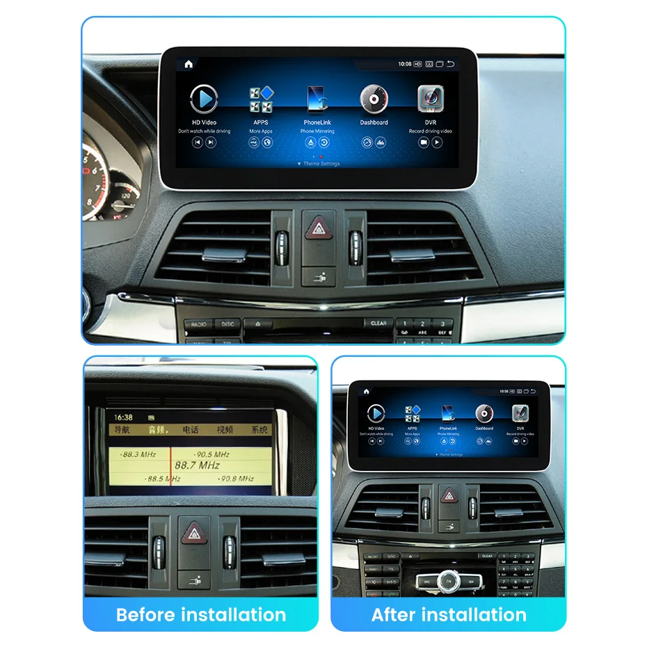 MEKEDE Snapdragon System 680 8+256 Android Auto Car-play Gps Navigation For Benz E Class W207 8core WiFi 4G 360 Camera