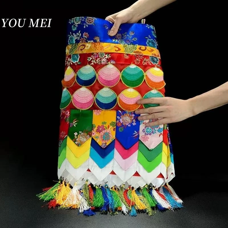 

Tibetan Auspicious Curtain Flags,Colorful Embroidery Handicrafts,196 inches Buddhist Hall Ceiling Decoration Flags Buddhist Item