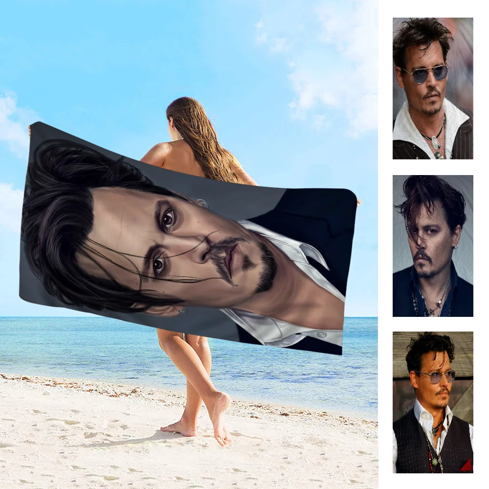 Jack Sparrow Actor Johnny Depp Anime Beach Swimming Towel Soft Absorbent Washcloth Children's Gifts For Kids Travel Camping Gym