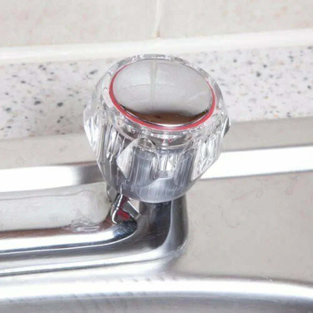 2 ชิ้น Hot & Cold Tap Top Head ก๊อกน้ํา Chrome Plated เปลี่ยนชุดห้องครัวห้องน้ําก๊อกน้ํา Handle