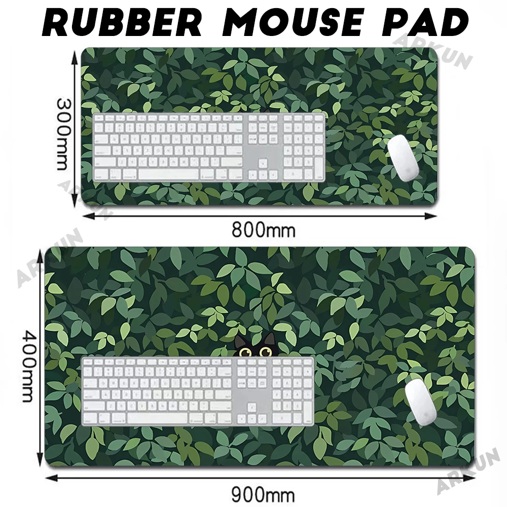 XXL Luxury Trendy Green Cartoon Kawaii Cat 90X40 Mouse Pad Gamer Computer Accessories Keyboard Table Mousepad Company Laptop Mat