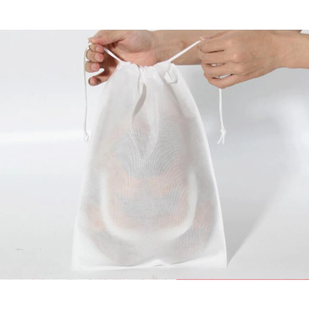 

10Pcs Shoe Storage Bags Non-Woven Drawstring Transparent Travel Organizer Space Saving Slippers Packing Pouch Storage Bag