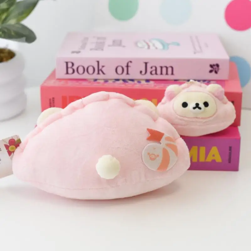 Kawaii Rilakkuma portachiavi peluche ciondolo rosa orsetto gnocco stile cartone animato serie di verdure giocattoli regalo per ragazze