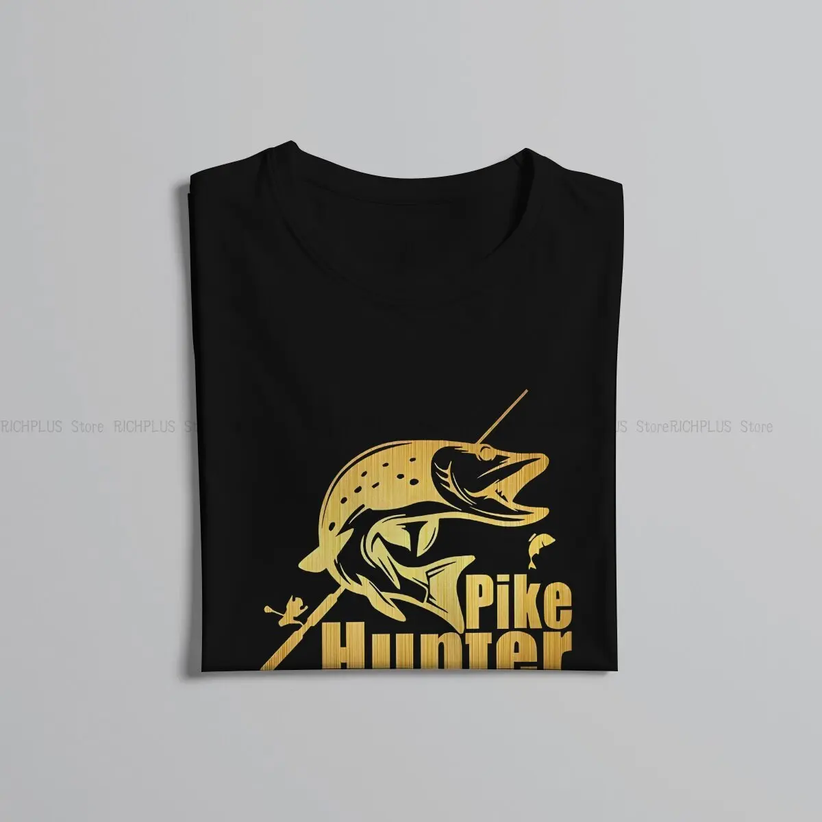 Pike Hunter Kaos Oblong pria gigit pancing atasan oblong poliester oblong hadiah ulang tahun lucu