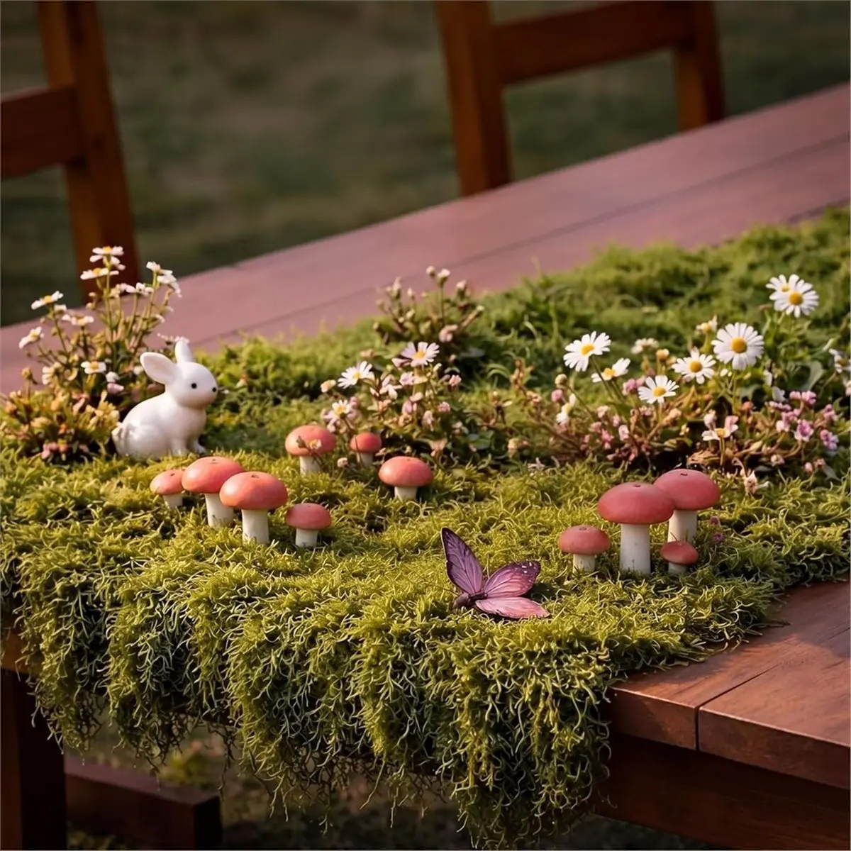 Fake Moss Table Runner Halloween Enchanted ArtificialForest Table Decor 70
