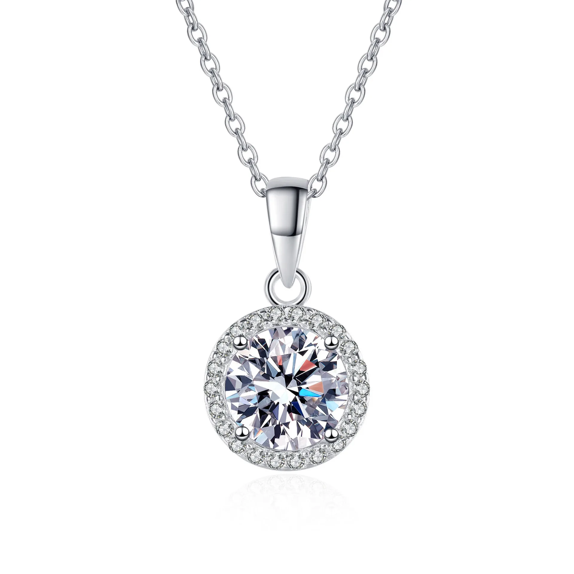Luxury Smart round Pendant Light 1ct Women Moissanite in PT950 Platinum Full round Shape Elegant And Dazzling Jewelry Accessory