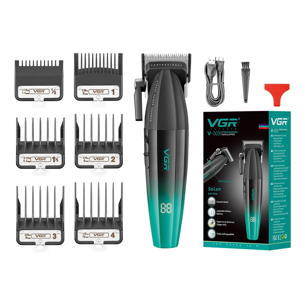 VGR Trimmer Professioneel Elektrisch scheerapparaat Draadloos Toiletapparaat Barbier Haarknipmachine Metalen Trimmer voor mannen V-003 V-906 V-308