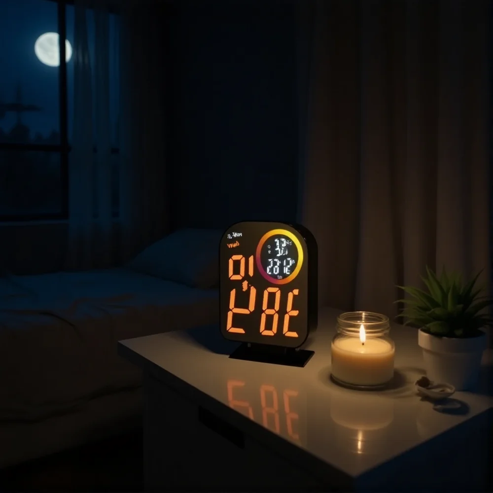 Brightness Format Clock Brightness Adjustment Digital Alarm Clock 12/24h Adjustment For Ood Light Electronicclock With Rgbood