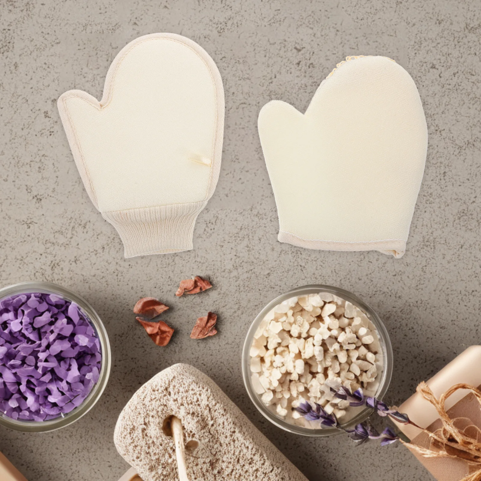 

2 шт. хлопково-льняных банных перчаток с сизалевой отшелушивающей поверхностью, полное покрытие, для душа, спа и ухода за кожей