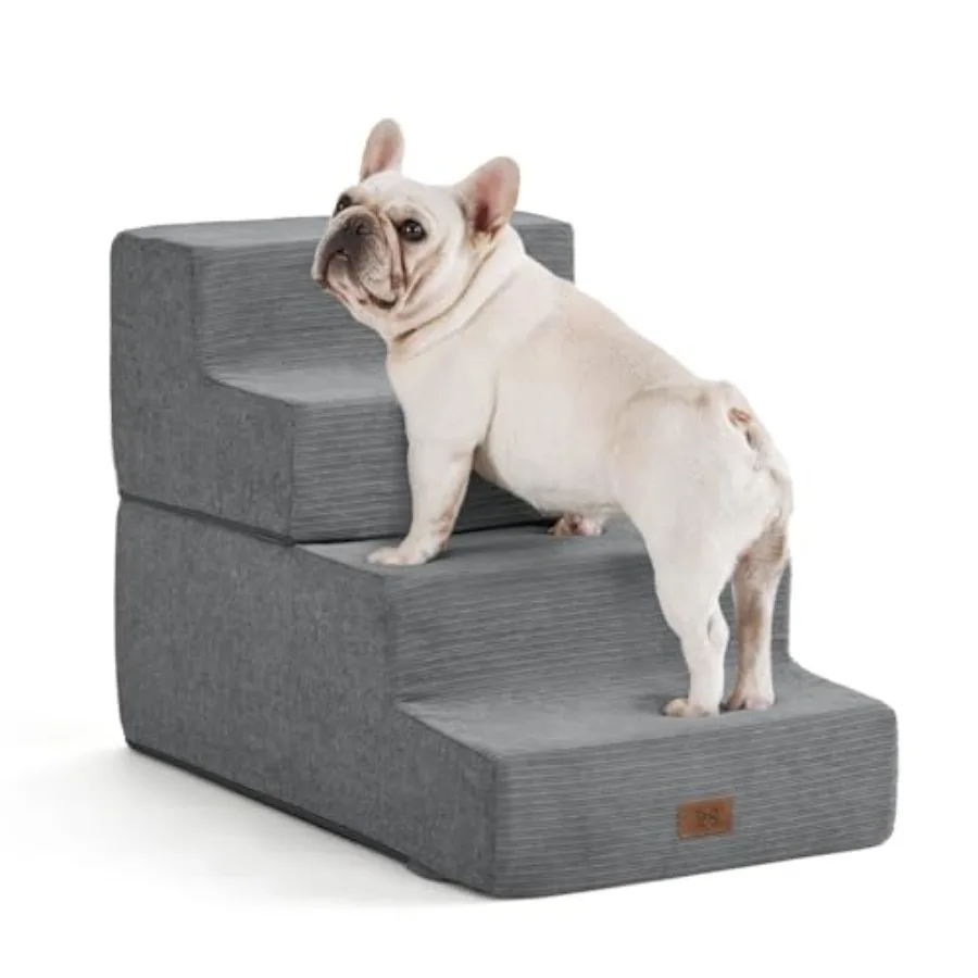 

Dog Steps for High Bed Dog Stairs Ramps Extra Wide Steps for Couch Sofa 35D Strong Support Pet Stairs Non-Slip Bottom Pet Steps