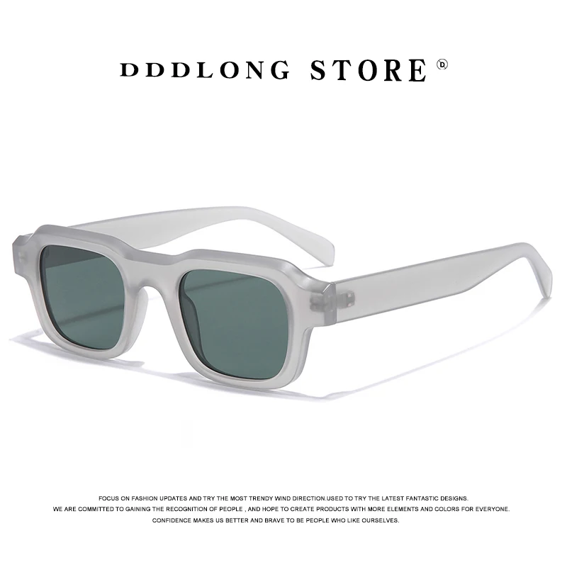 DDDLONG, gafas de sol cuadradas Punk Vintage a la moda Retro, gafas de sol para mujer, gafas de sol clásicas Vintage UV400 para viajes al aire libre D583