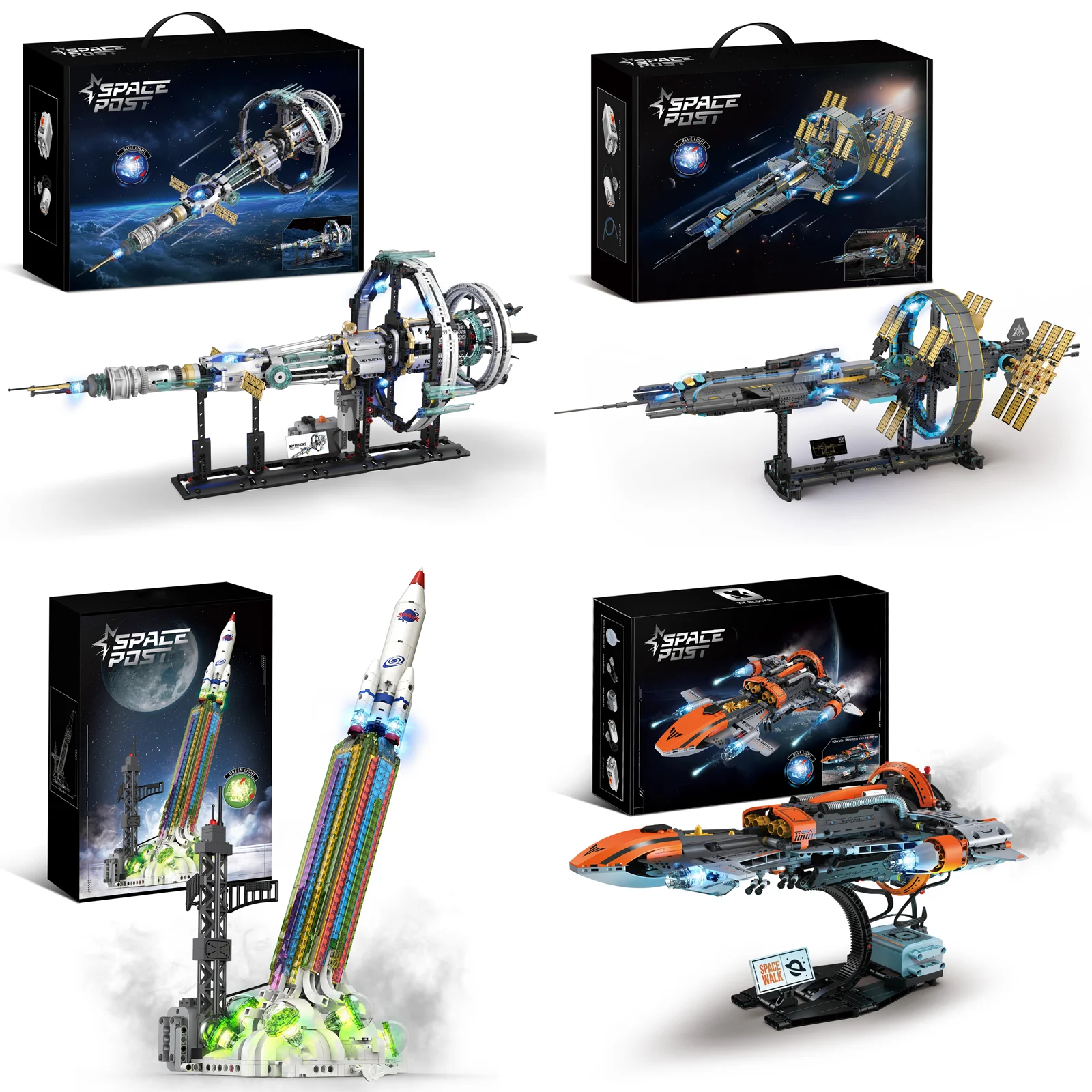 

Space series building blocks toy kit, space station space shuttle super rocket spaceship model ornaments, boys' holiday gift