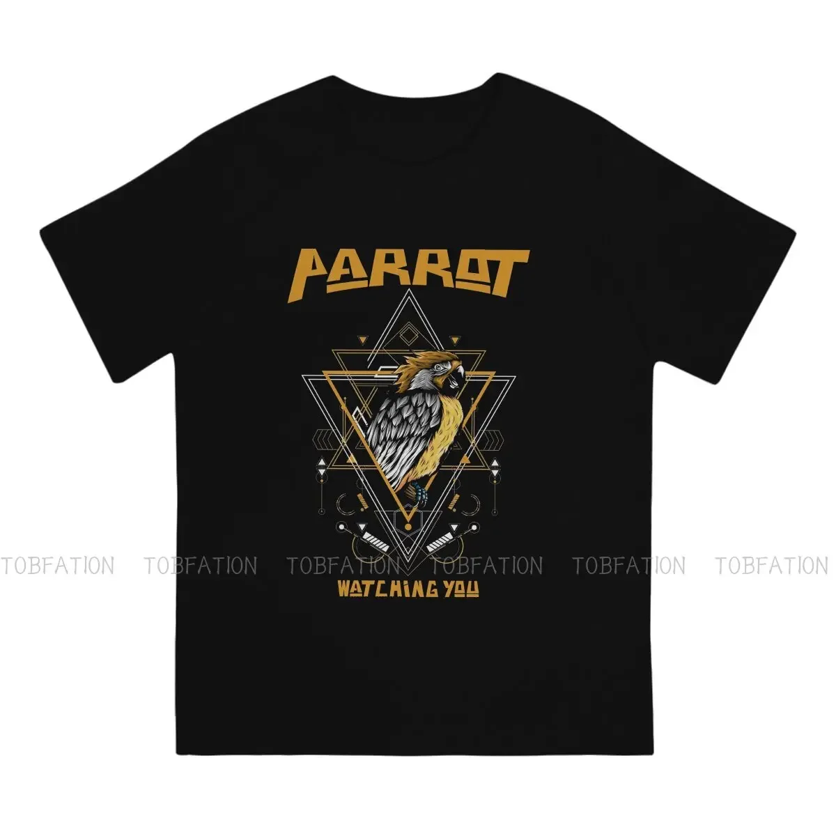 Parrot Animal Original TShirts Watching You Print Men's T Shirt New Trend Clothing Size S-6XL