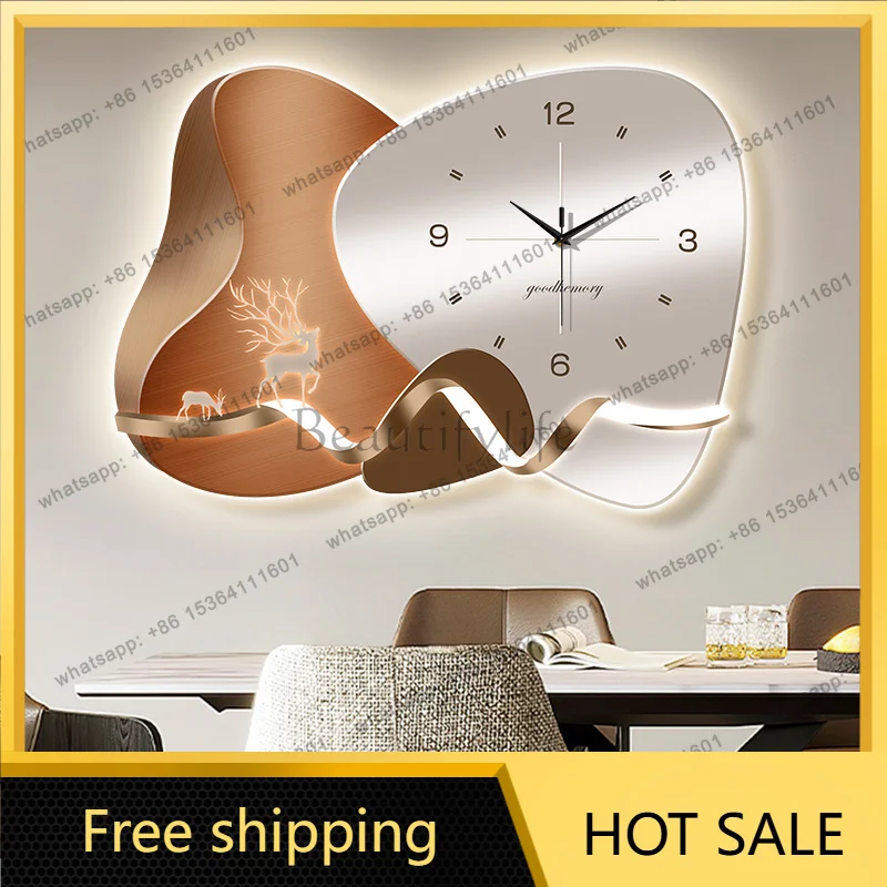 LJY Nordic Simple Xenomorph Cartoon Wall Clock Creative Silent Design Wall Watch For Restaurant Lounge Suite Home Furniture Deco
