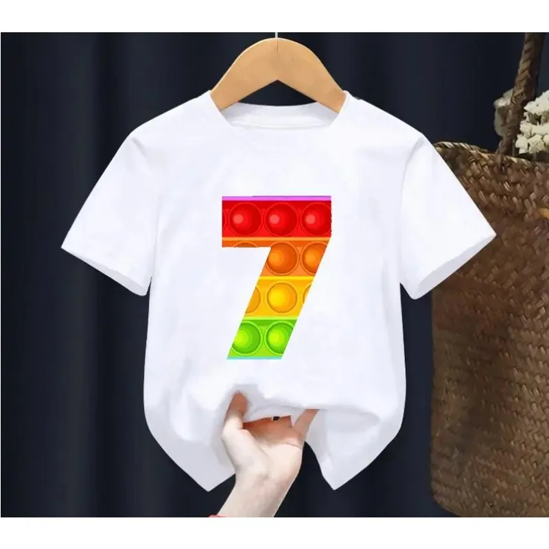 

New T-Shirt Number 2 3 4 5 6 7 8 9 11 Happy Birthday Gift T Shirt Baby Girls Boys Clothes Unisex Tshirt Tee Top