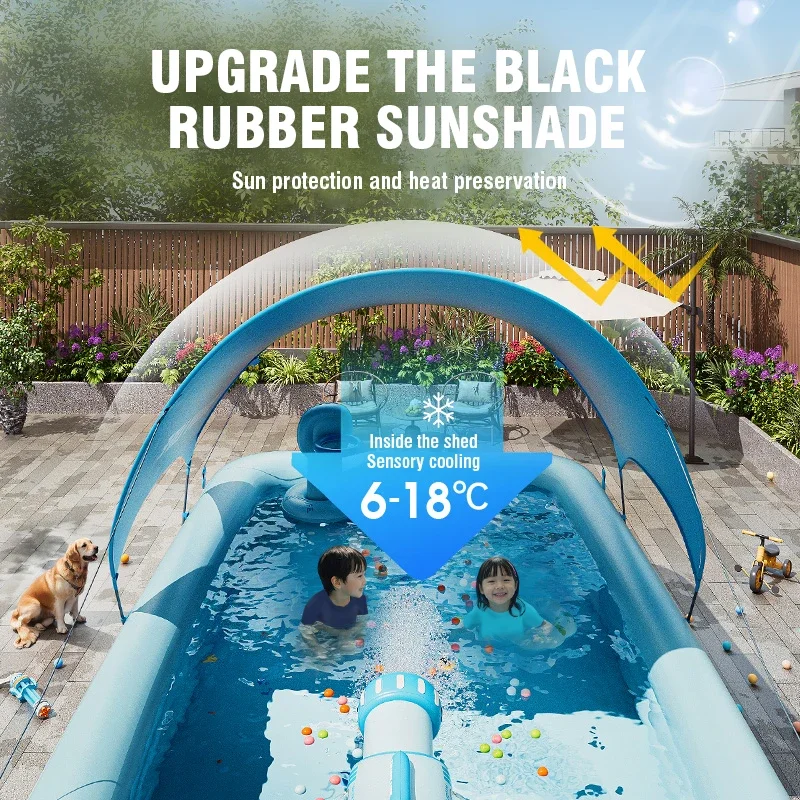 Thickened 1.8/2.1/2.6M Large Swimming Pool for Adult Kids Leak Proof Indoor and Outdoor Swimming Pool Yard Water Play Games