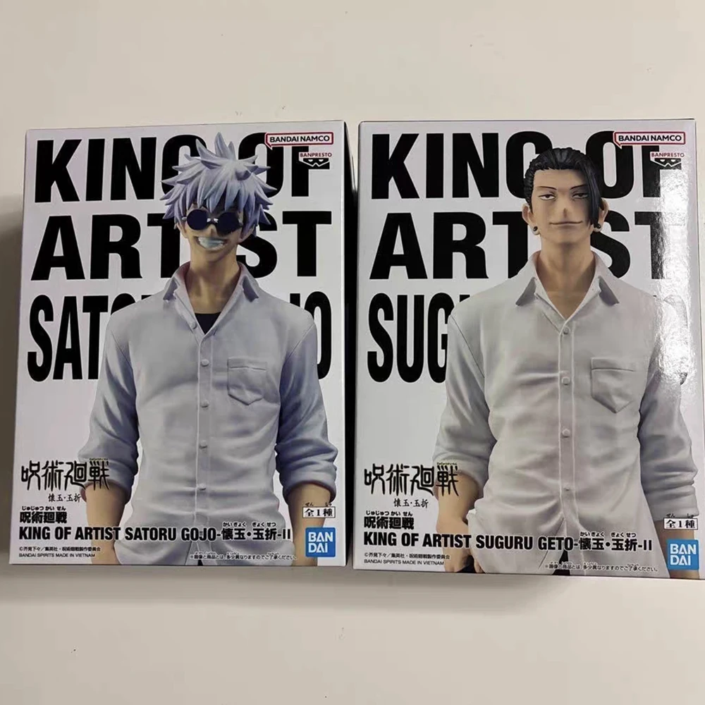 ในสต็อกOriginal Banpresto Jujutsu Kaisen Gojo Satoru Geto Suguru KING OF ARTIST 22Cm Acchionรูปอะนิเมะของเล่นสะสม