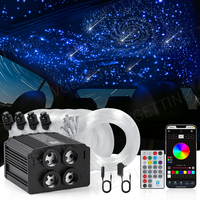4 Port Twinkle Car Roof Shooting Star Light RGBW Meteor Ceiling  LED Fiber Optic Light Starry Sky Lamp APP Music Remote Control