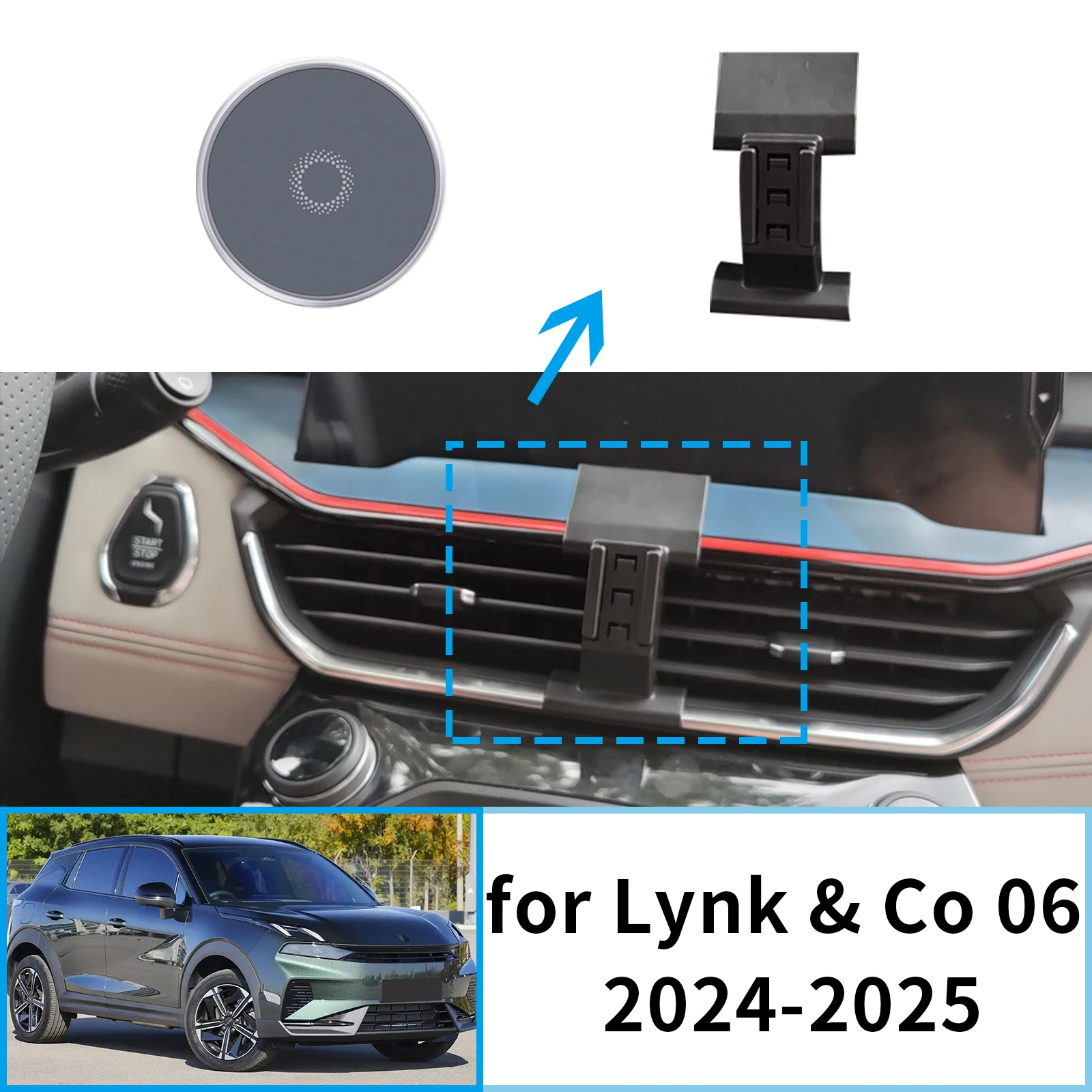 

​​fit for Lynk & Co 06 2024 2025 Screen Base Phone Holder Mount ​​ Secure Clip Car​​ accessoires