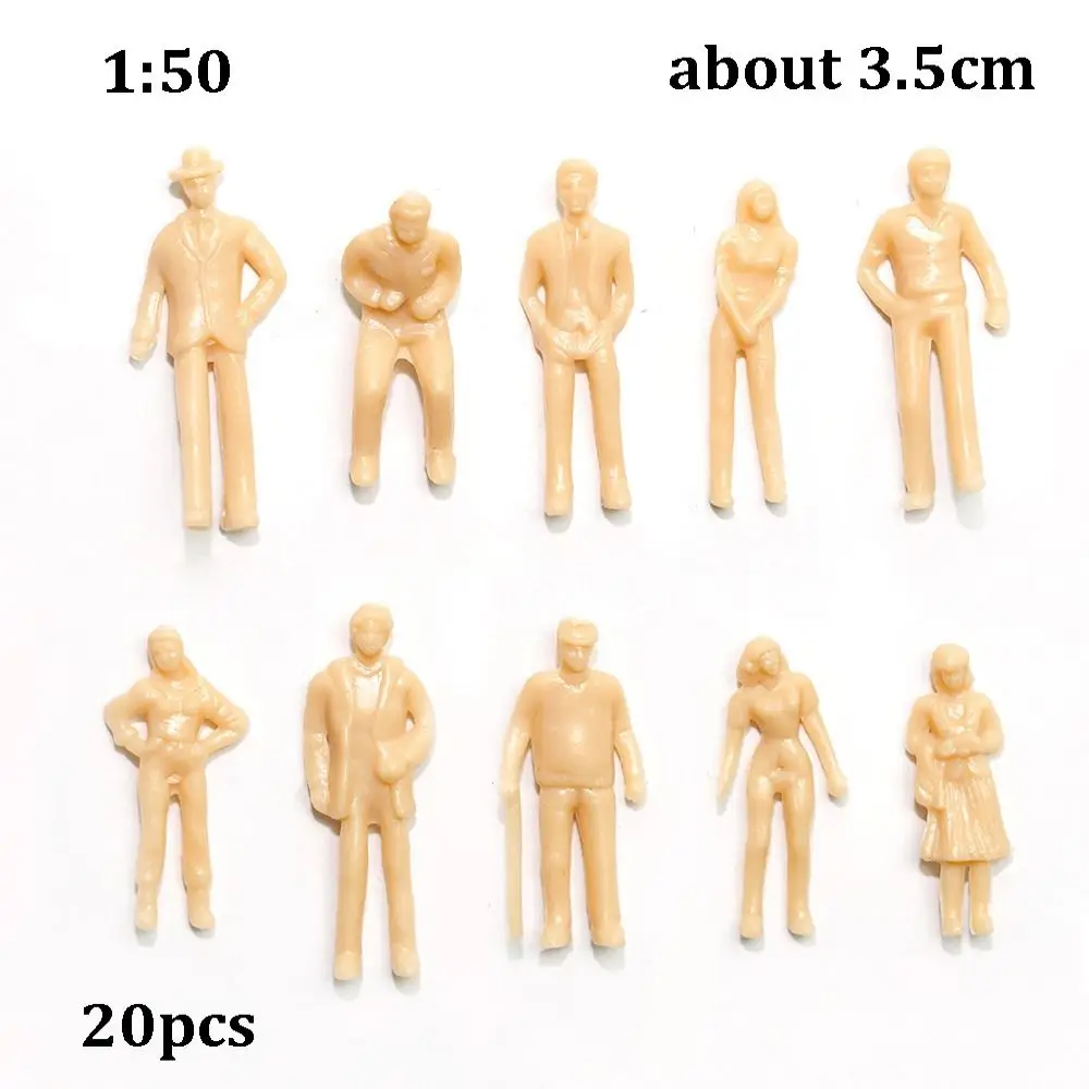 10/20/100pcs 1:300/1:200/1:100 Model Building People Figures Plastic Beige Train Scenery Figures 1:75/1:50/1:42/1:30/1:25 Scale
