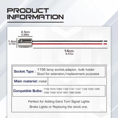 Imagen 2 del producto 1 Uds. Conector hembra de luz LED 1156 BA15S P21W 1157 BAY15D P21/5W conector Base adaptador