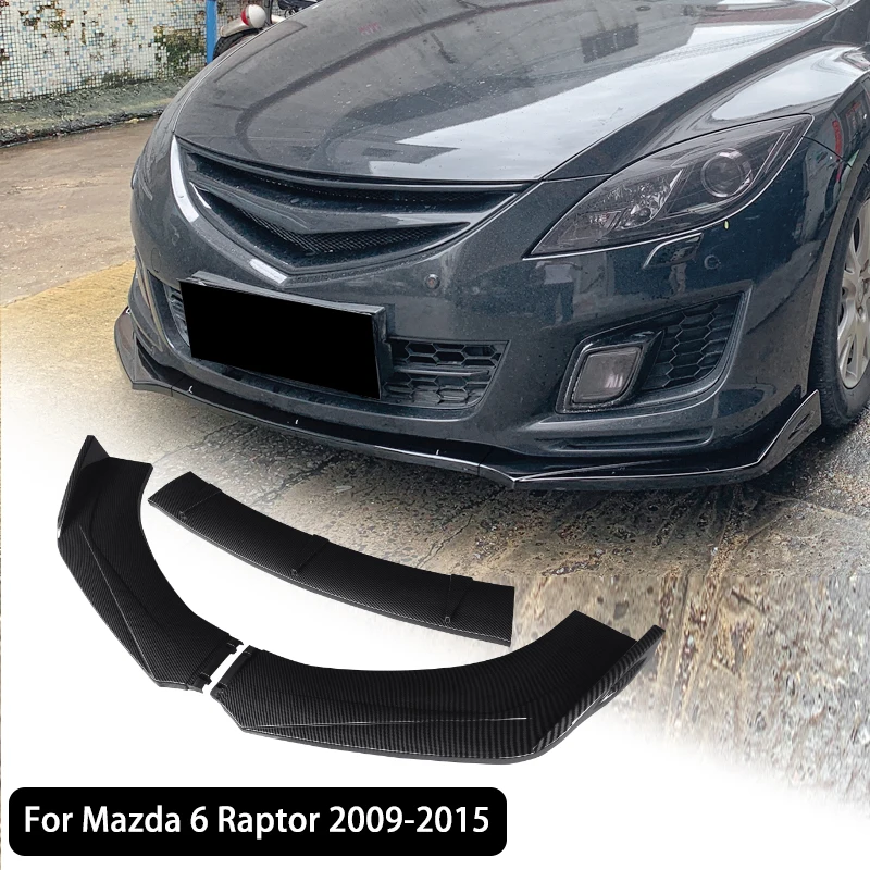 For Mazda6 GH 2009-2015 2012 Car Body Kit Front Bumper Lip Spoiler Chin Guard Diffuser Cover Deflector Auto Exterior Accessories
