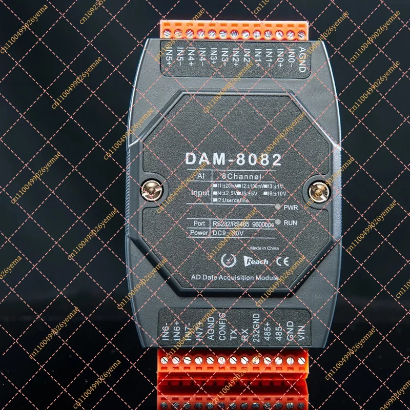 8-Channel 0-10V Analog Input Module - 24-bit High Precision RS485/RS232 Data Acquisition with Modbus RTU (DAM8082)