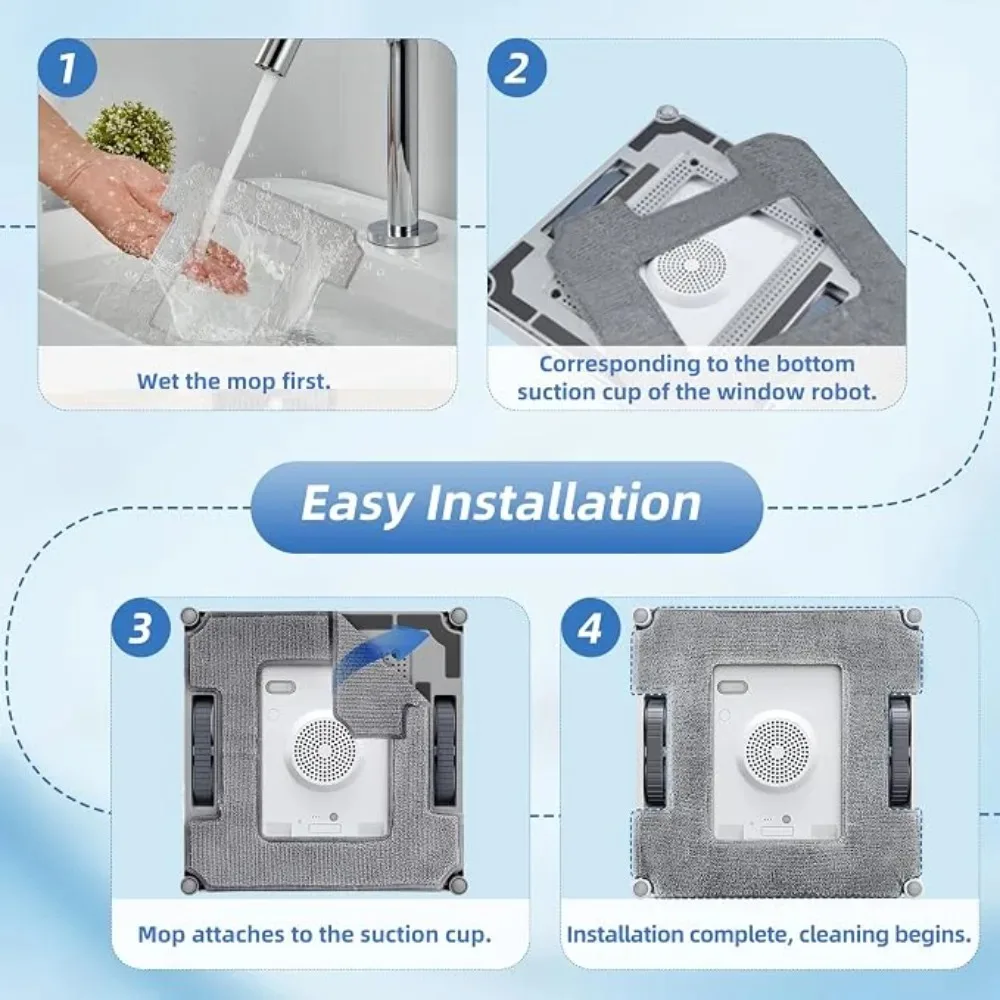 Microfiber Cleaning Mop Pad Compatible with ECOVACS Winbot W2 PRO Omni W1 PRO Window Washing Robot Spare Accessories
