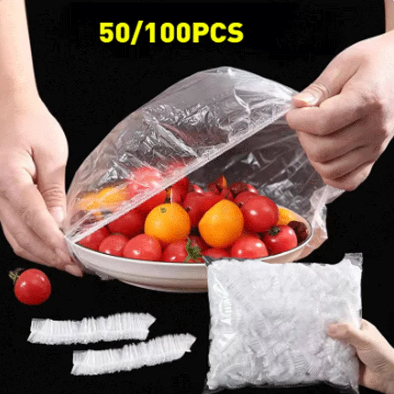 Reusable Disposable Food Cover Plastic Wrap Durable Elastic Food Lids for Bowls Elastic Plate Covers For Kitchen Food Saver Bag