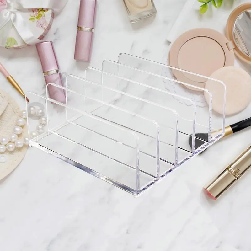 Acrylic Desk Organizer File Sorter With 5 Sections Transparent Mail Organizer Countertop Acrylic File Holder Vertical File Rack