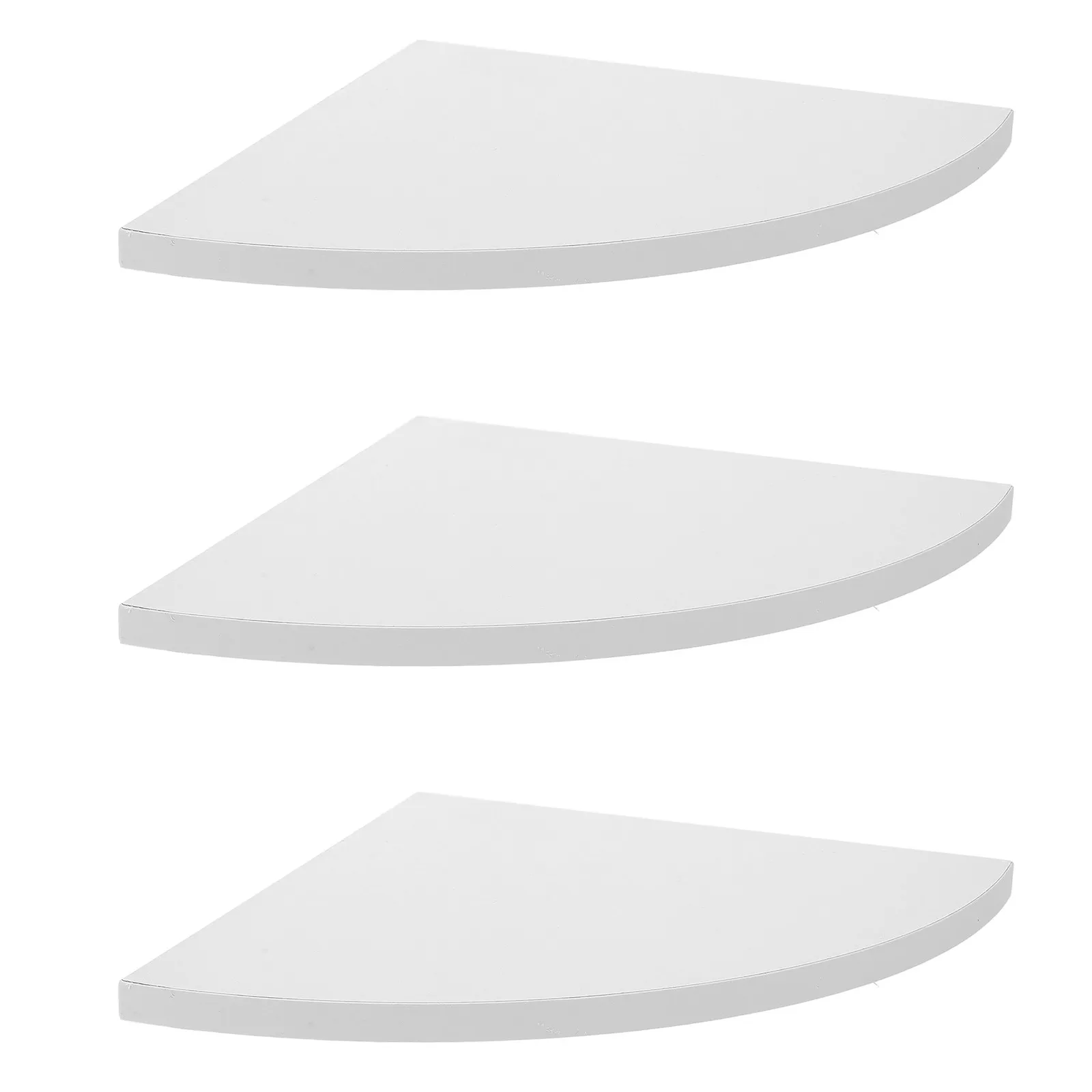 3Pcs Fan Shape Corner Shelf White Wall Mounted Floating Corner Storage Shelf for Bathroom Kitchen Laundry Room Home Decor