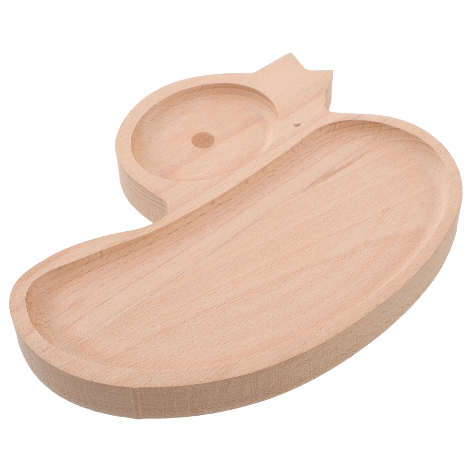 

Tray Wooden Animal Shape Sectioned Plate Platter Serving Child Fruit Snack Kitchen Barware Easy Clean Sturdy