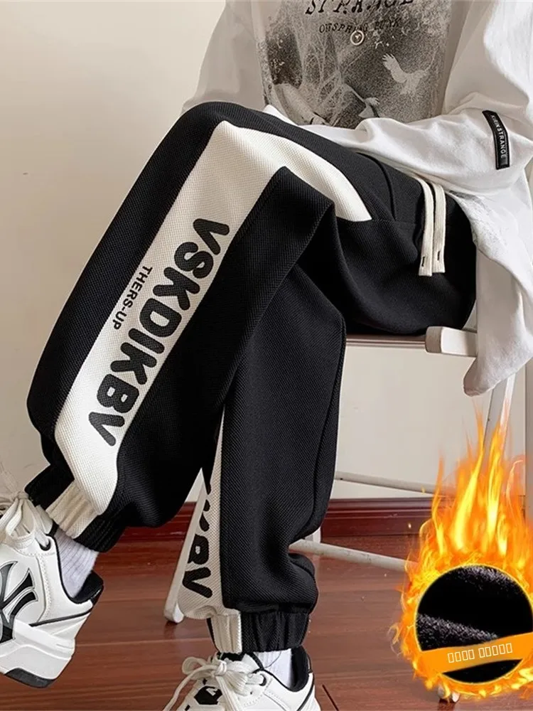 

Мужские спортивные брюки Thiened Fce с принтом, в стиле High Street, с лоскутным дизайном, с манжетами, повседневные, длинные, для осени и зимы