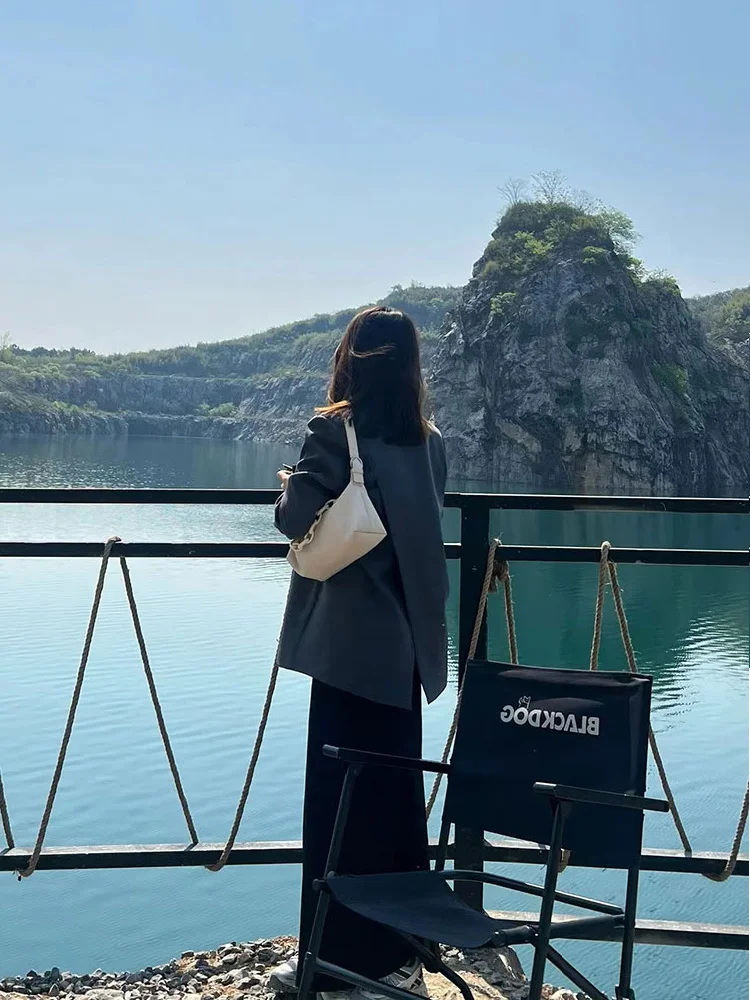 Blazer Donna Offerta Nero 2025 Capispalla monopetto All-Match Cappotto a maniche lunghe Donna Slim Solid Lady Abito da lavoro da ufficio Nuovo