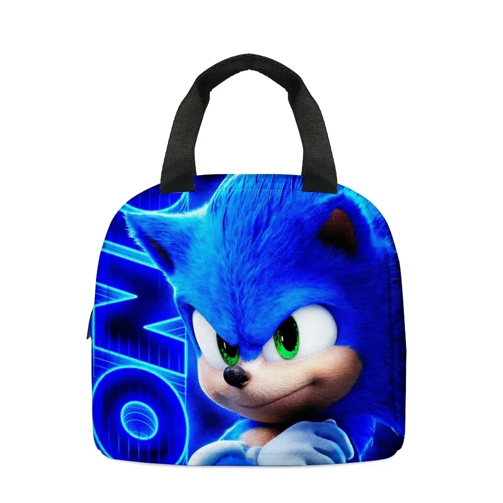 نمط جديد حار مطبوعة القنفذ سونيك الكرتون المحمولة كيس الثلج الأطفال الطلاب العزل حقيبة الغداء أنيمي Kawaii الكرتون #1