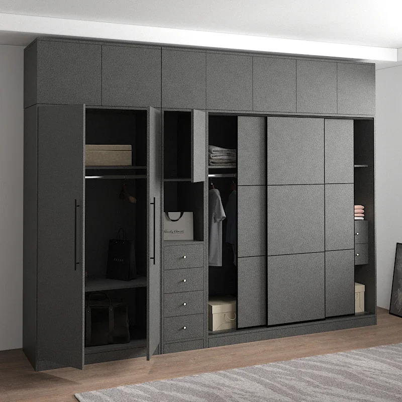 Large Bedroom Master Bedroom Sliding Door Sliding Door Sliding Door Double-Door Wardrobe