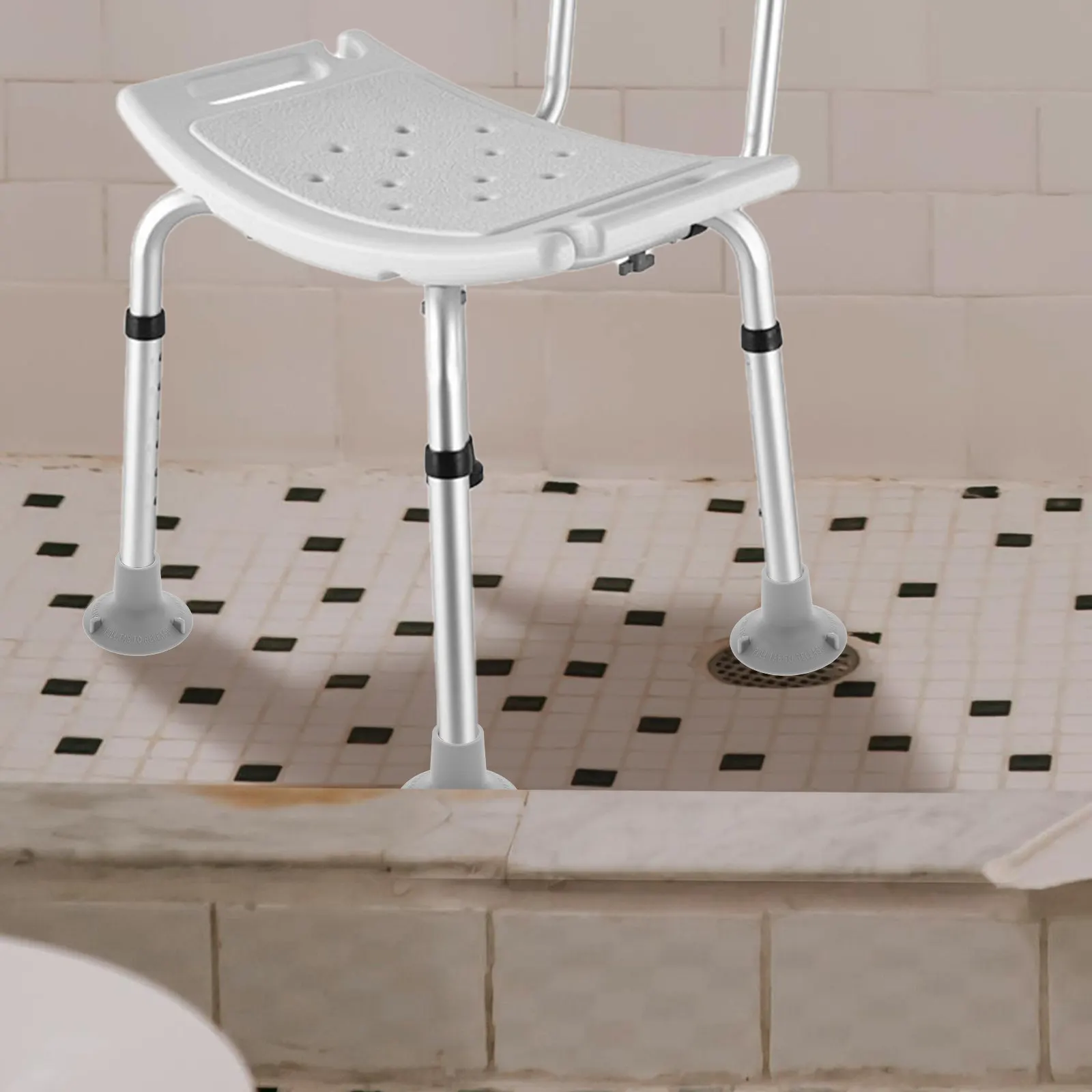 4Pcs Shower Chair Leg Covers Tpr Rubber Feet Nonslip Waterproof Suction Pads for Adult Bath Seats Enhanced Stability Safety