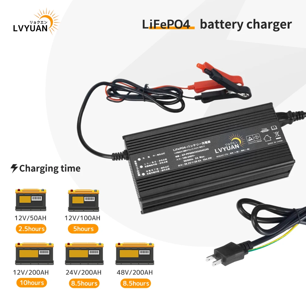 Lvyuan 500W 220V AC to DC 12V 40A/24V 20A 12V/24V Auto Portable Solar Electric Car Lithium Smart Battery Charger view 4