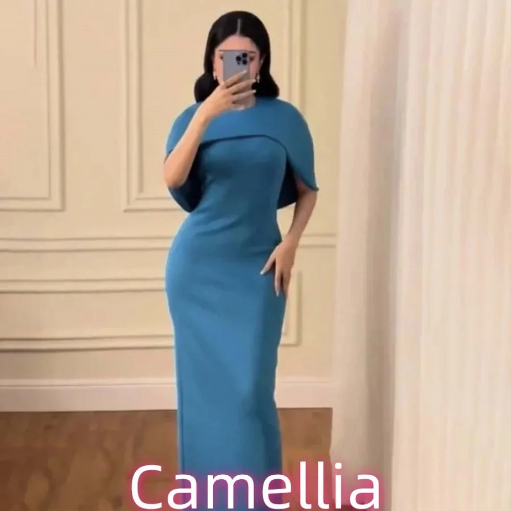 

Customized Exquisite Mermaid Evening Dress Charming Short Sleeve Prom Dress Sexy O-neck Ruffles Party Gown فساتين سهرة فخمة 2025