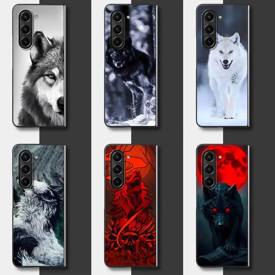 Grayscale Lone Wolf Sketch Case for Samsung Galaxy Z Fold 8 Ultra Z Fold 7 6 3 ZFold6 Z Fold8Ultra ZFold5 ZFold4 ZFold7 Phone
