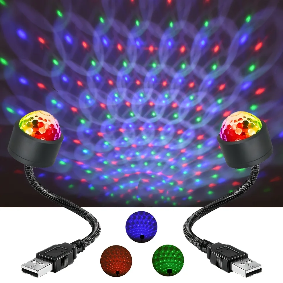 1pc Roof Starry Sky USB Night Light, LED Indoor Music Rhythm Magic Stage Effect Projection Light, Disco Party Atmosphere Light