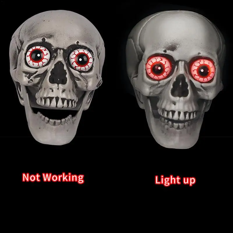 Halloween Skull Masks LED Red Eyes Glowing Horror Skull Head Mask Skull Full Head Bone Cover Haunted House Props