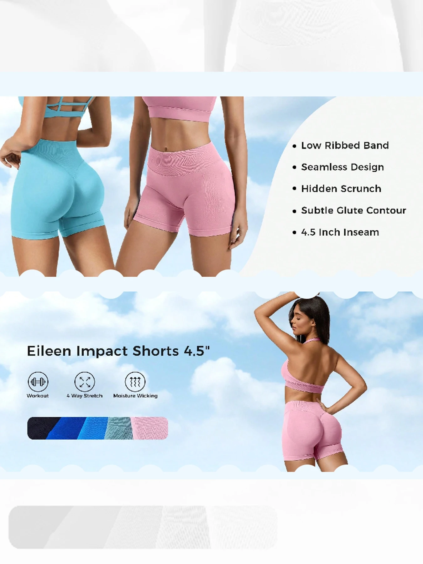 Hochelastische, hüfthebende Fitness-Yoga-Shorts mit Pfirsich-Hüften und ohne unangenehme Linien, Pilates-Shorts für mittlere Intensität. – Detail 21