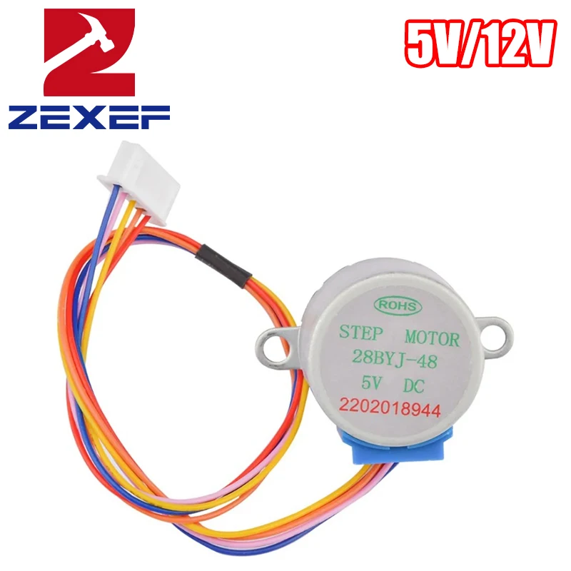 ZEXEF 28BYJ-48 Reduction Step Gear Stepper Motor DC 5V/12V 4 Phase 28BYJ 28BYJ48 Step Motor DIY Kit for Arduino