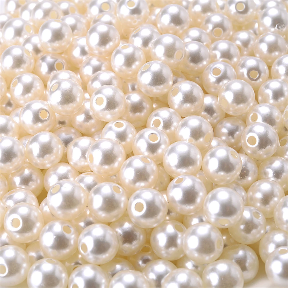 3/4/5/6/8/10/12/14/16/18/20mm Perlen ABS Lose Runde Perlen Für DIY Schmuck Machen Weiß Beige DIY Imitation Kleidungsstück Perlen – Detail 7